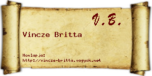 Vincze Britta névjegykártya